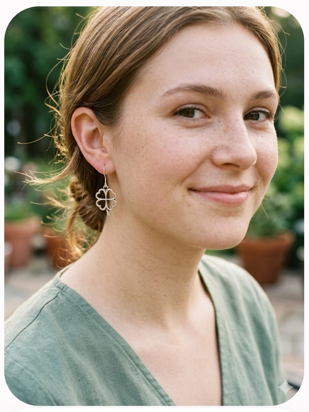 Silver plated  Clover Drop Earrings